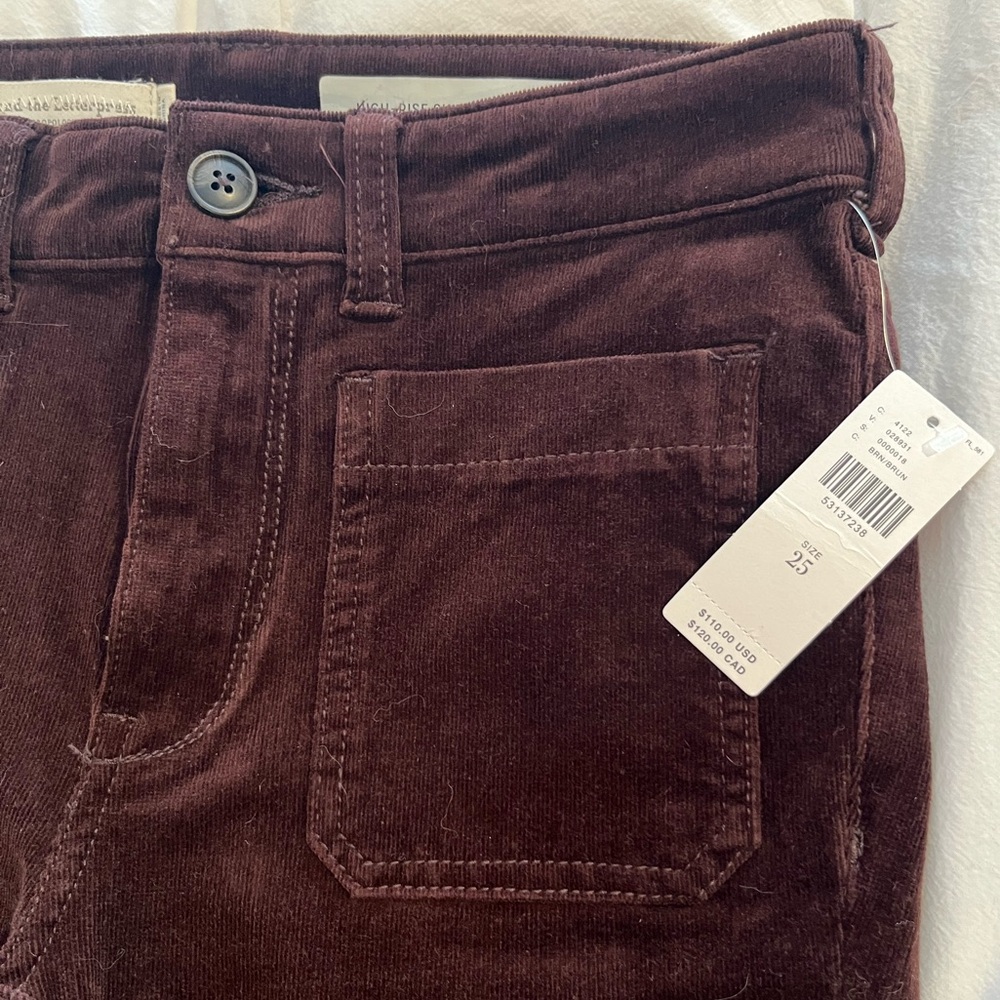 By Anthropologie: Pilcro high-rise cord velvet pants (ankle) size 25 NWT